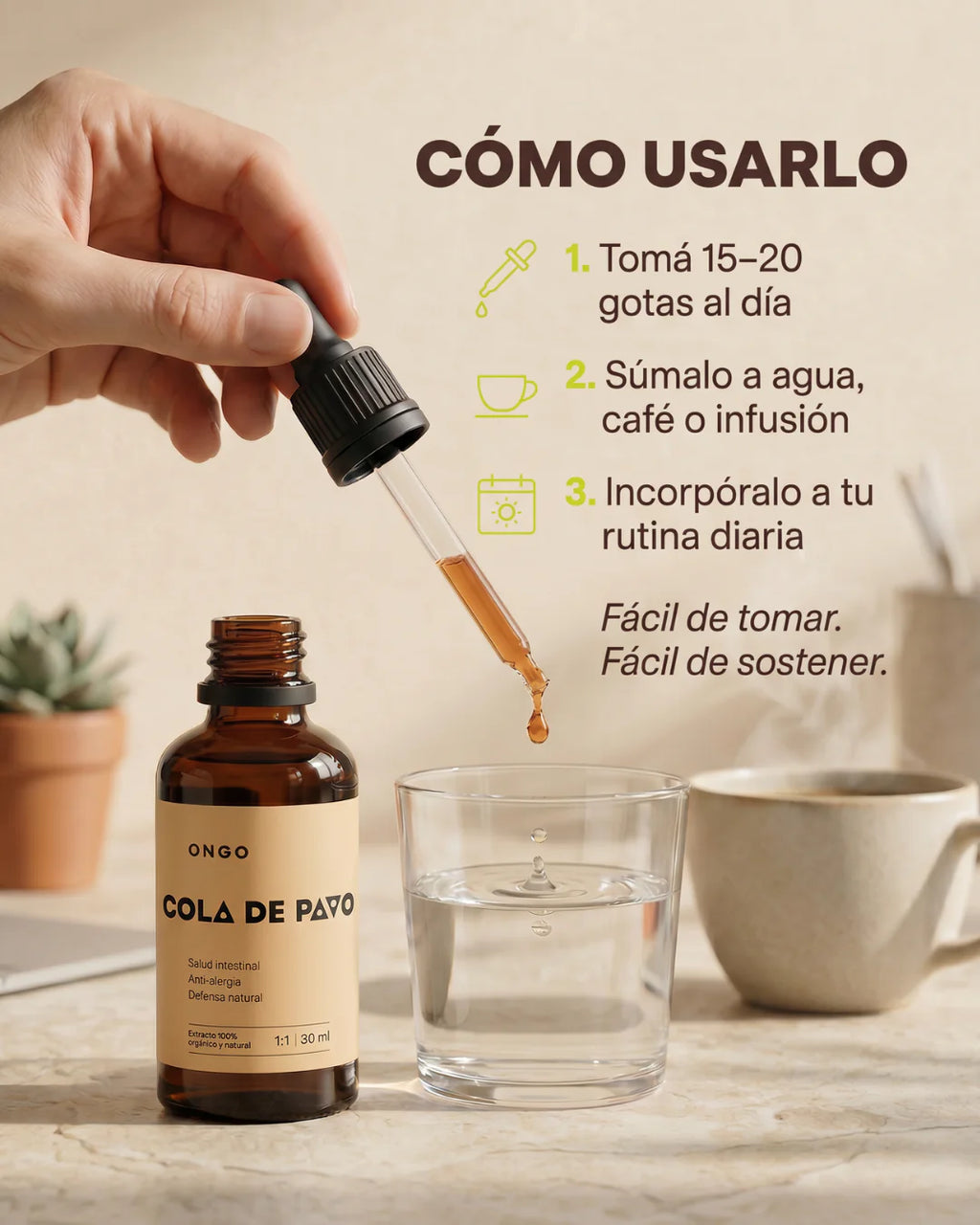 Cola de pavo en gotas - ONGO